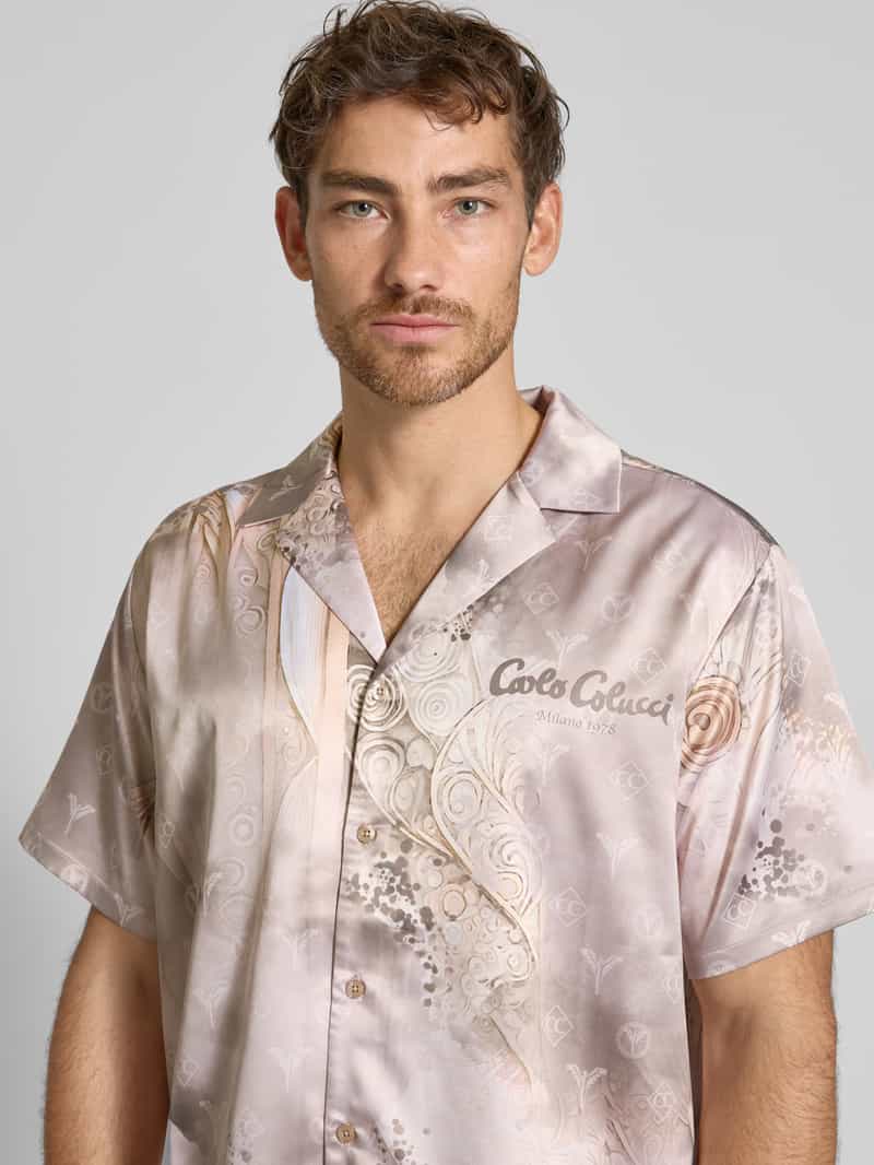 carlo colucci Oversized vrijetijdsoverhemd met reverskraag