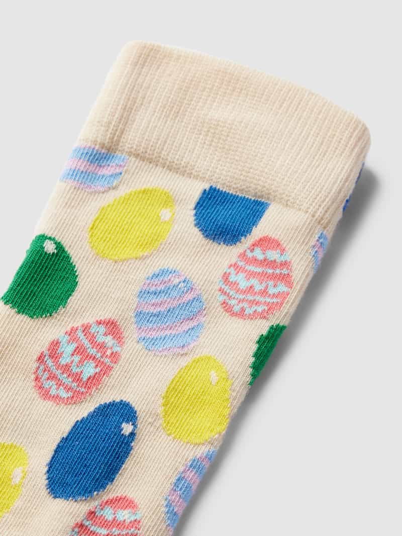 Happy Socks Sokken met labelprint model 'Eggs'
