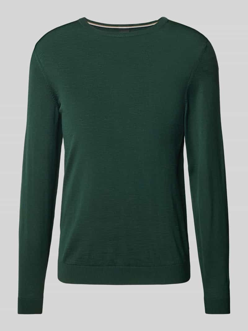 Boss Wollen pullover van scheerwol met labeldetail, model 'Leno'