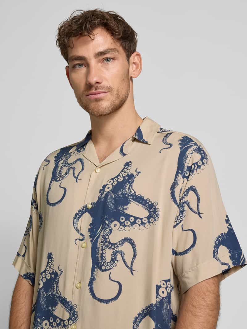Boss Orange Relaxed fit vrijetijdsoverhemd met reverskraag model 'Lapisy'