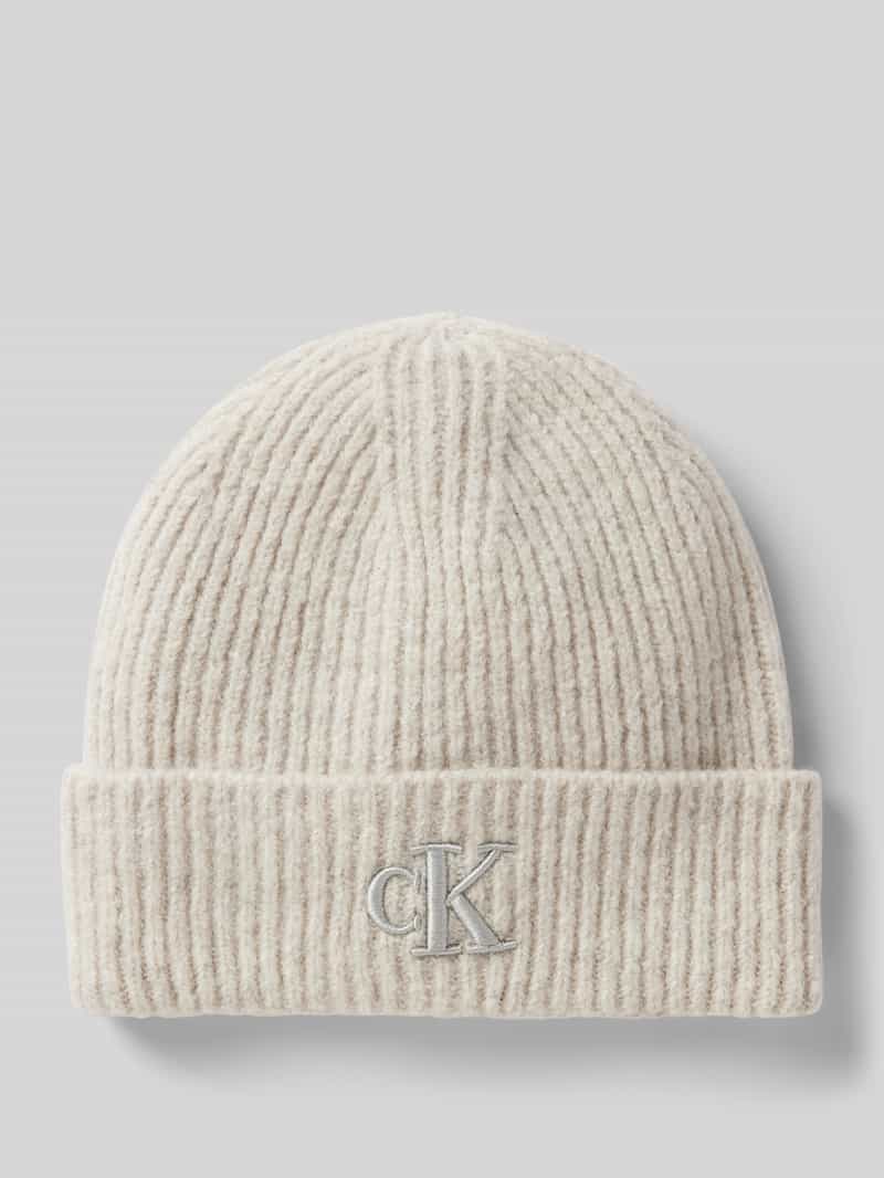 Calvin Klein Jeans Beanie met labelstitching model 'THICK'