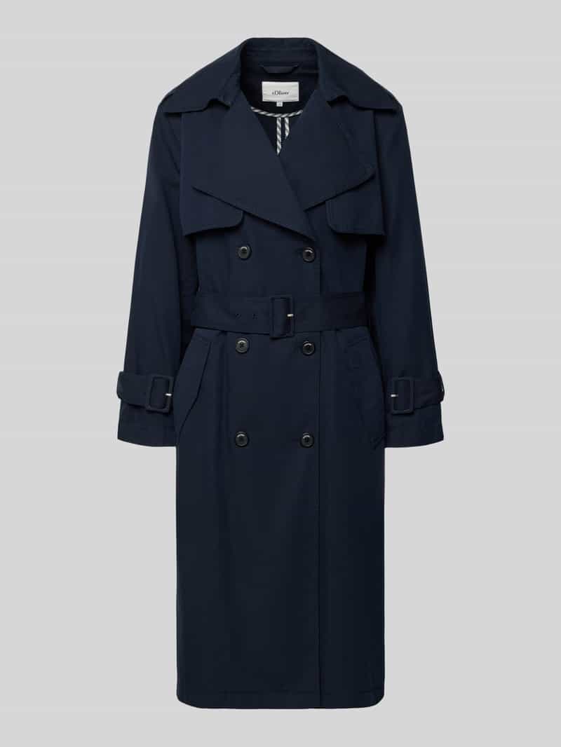 Regular fit Trenchcoat van Mix van katoen en lyocell