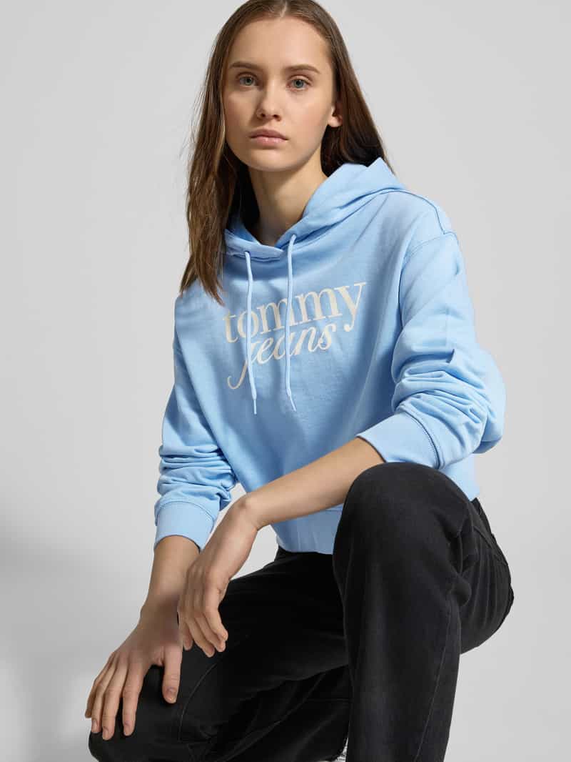Tommy Jeans Korte hoodie met labelprint