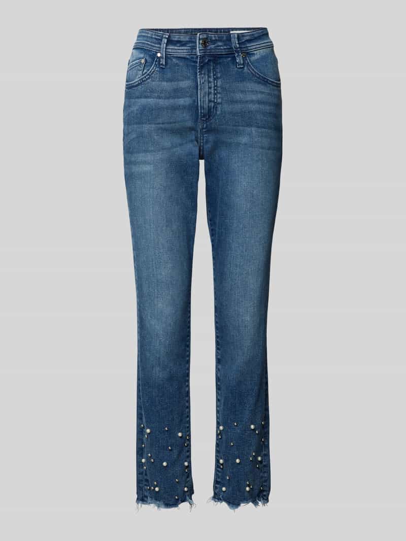 s.Oliver RED LABEL Slim fit jeans van katoenmix met sierstenen model 'BETSY'