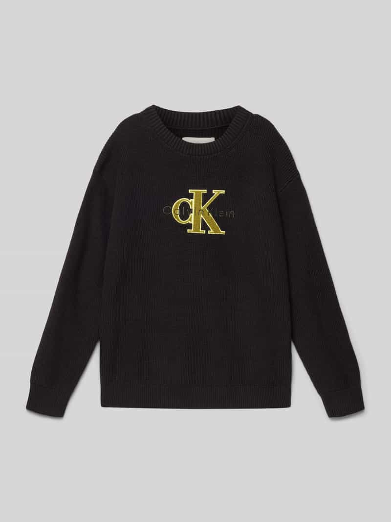 Calvin Klein Jeans Gebreide pullover met ribboorden