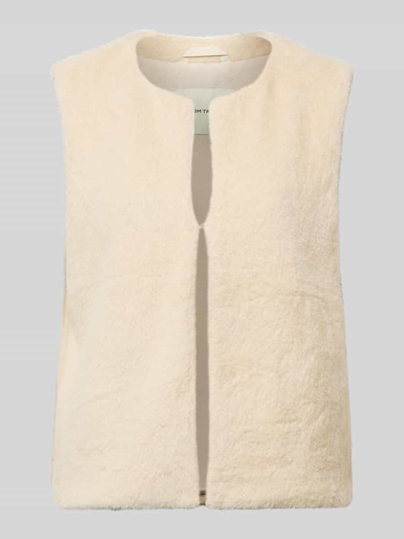 Tom Tailor Regular fit gilet in de look van imitatiebont