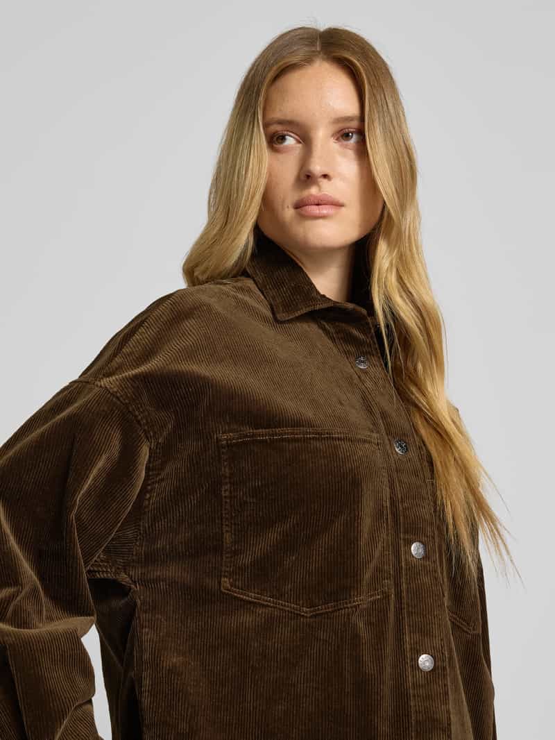 Jake*s Casual Regular fit overhemdblouse in ribcordlook