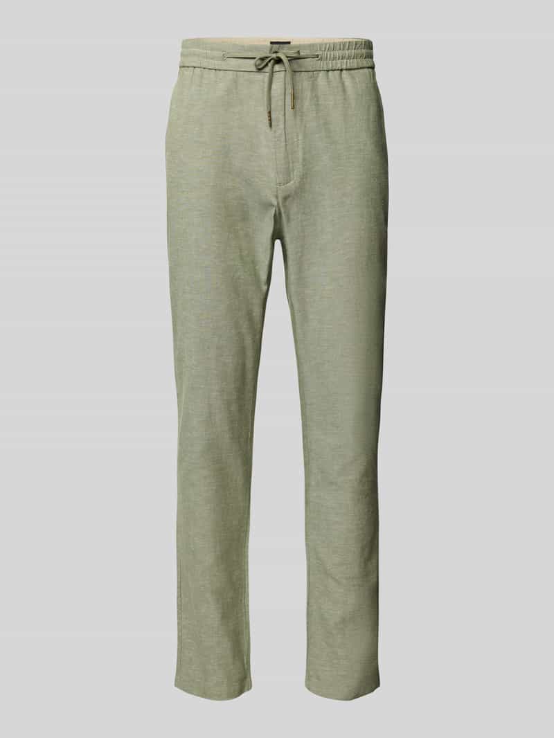 Scotch & Soda Tapered fit stoffen broek met tunnelkoord model 'Warren'