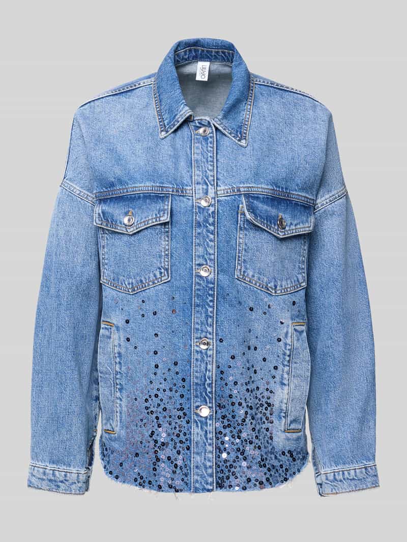 Liu Jo White Regular fit jeansjack met pailletten