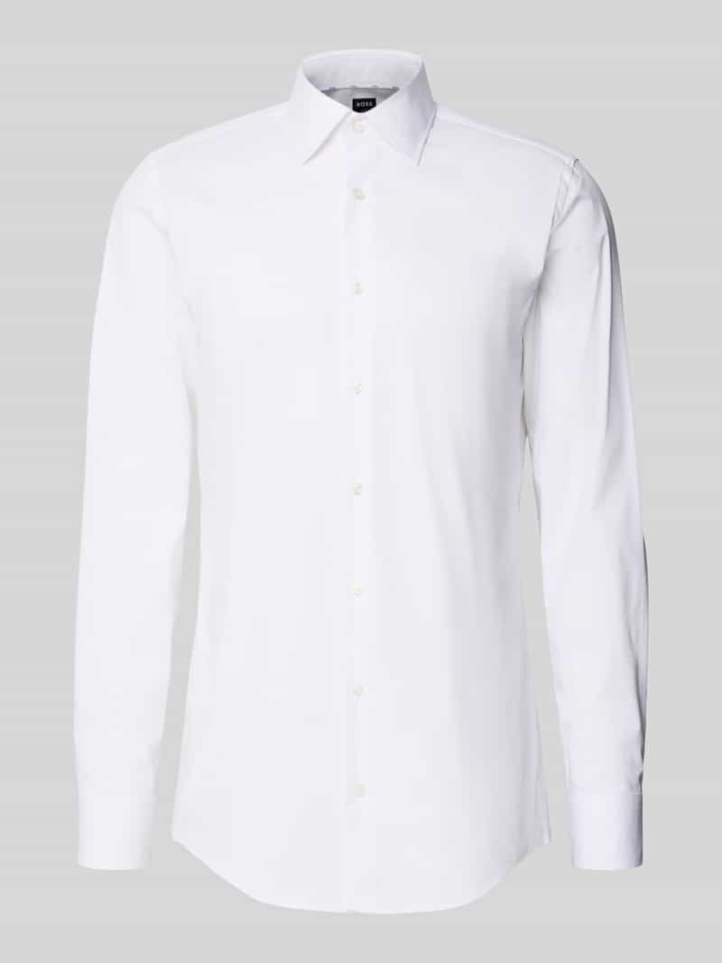 Slim fit zakelijk overhemd met extra lange mouw