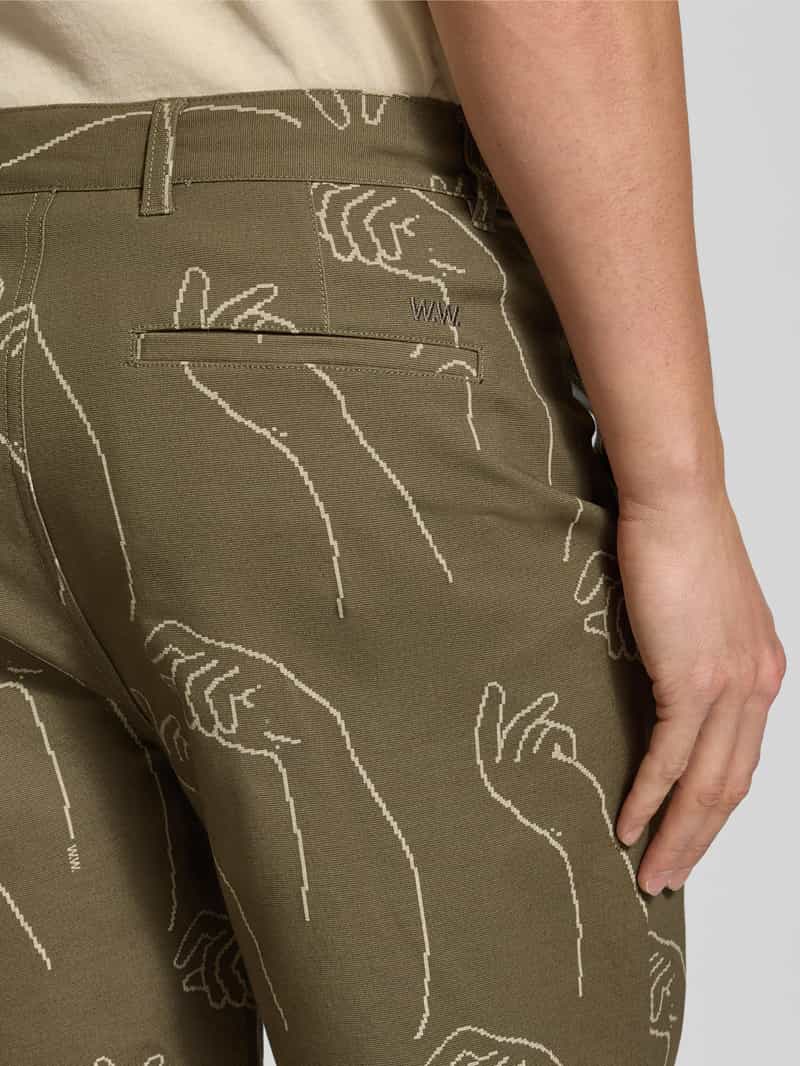 Wood Korte regular fit broek met steekzakken model 'fallon'