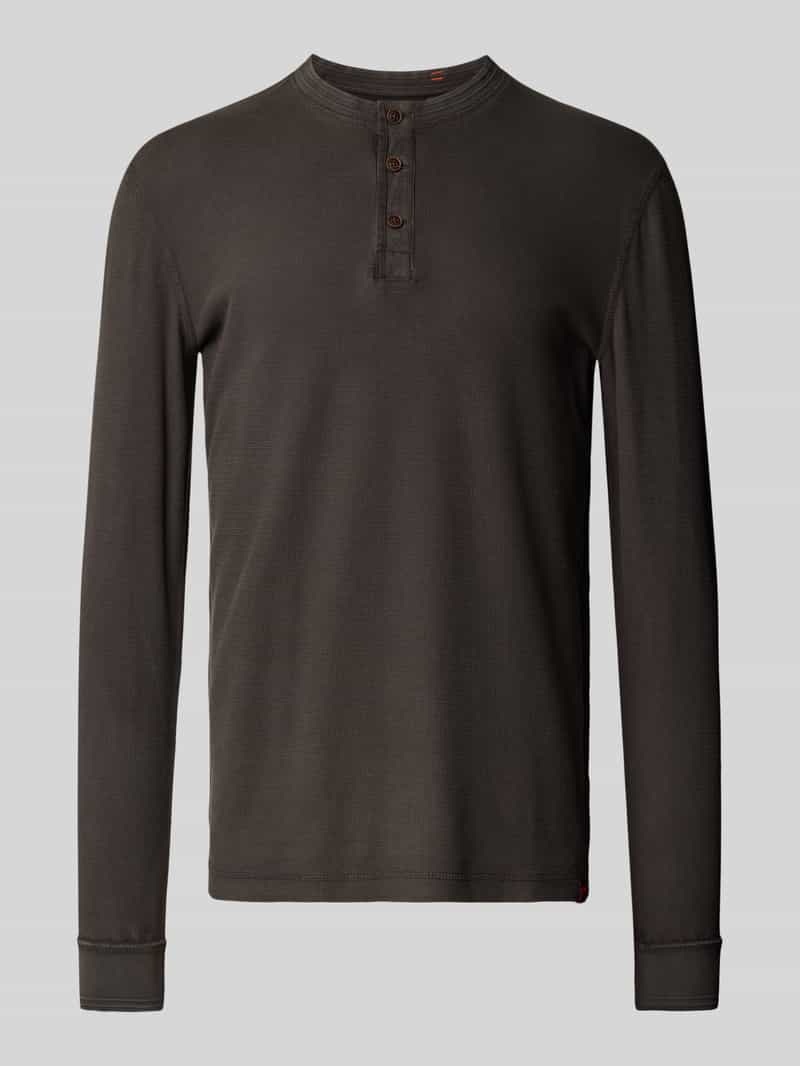 Superdry Shirt met lange mouwen en serafinohals model 'Grandad'