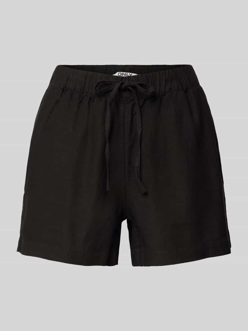 Only Loose fit korte broek van een mix van viscose en linnen model 'CARO'