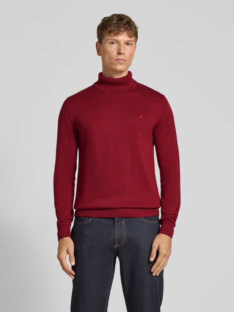 Christian Berg Men Regular fit gebreide pullover van mix van katoen en wol met col