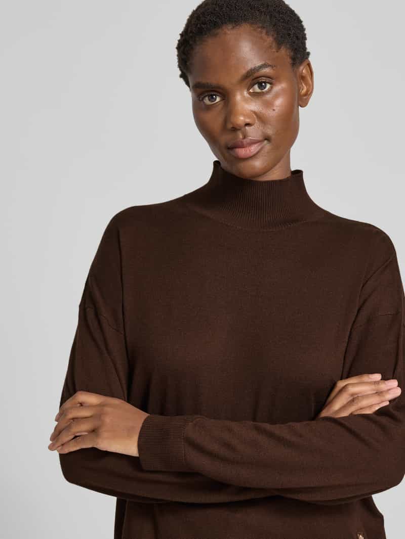 Liu Jo White Gebreide pullover met opstaande kraag