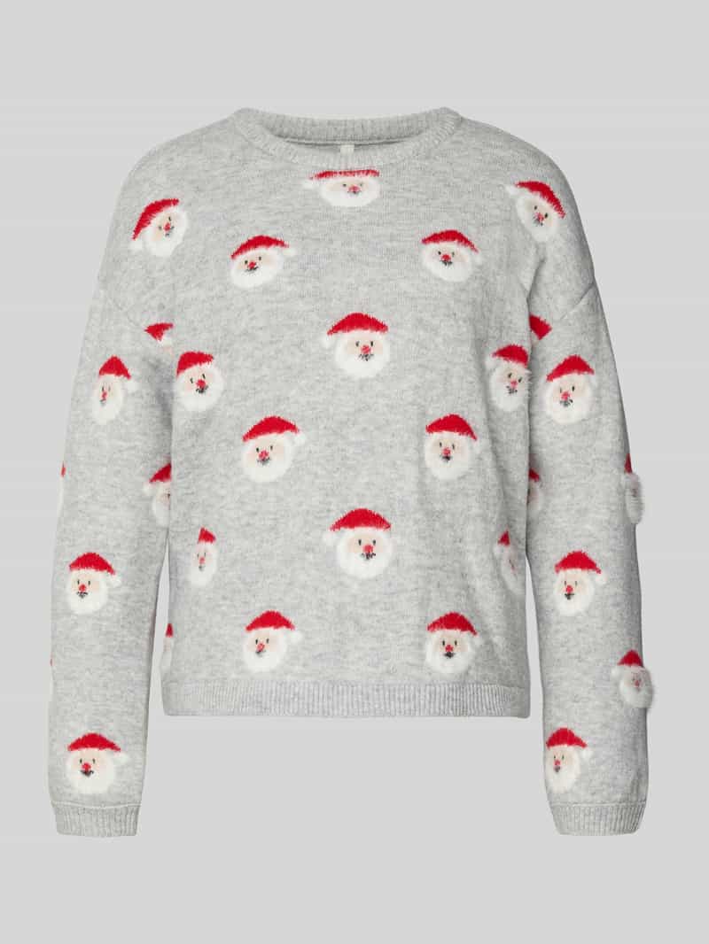 Only Regular fit kersttrui met motiefprint model 'XMAS SANTA'