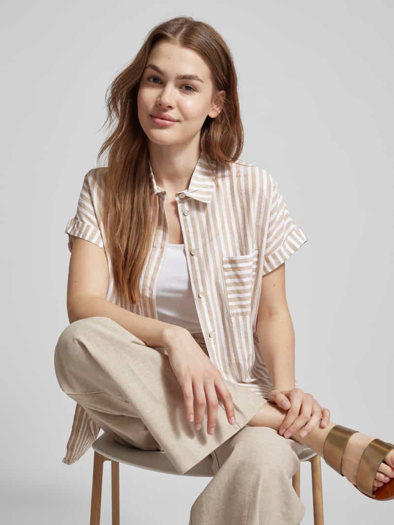 Christian Berg Woman Blouse met streepmotief en borstzak