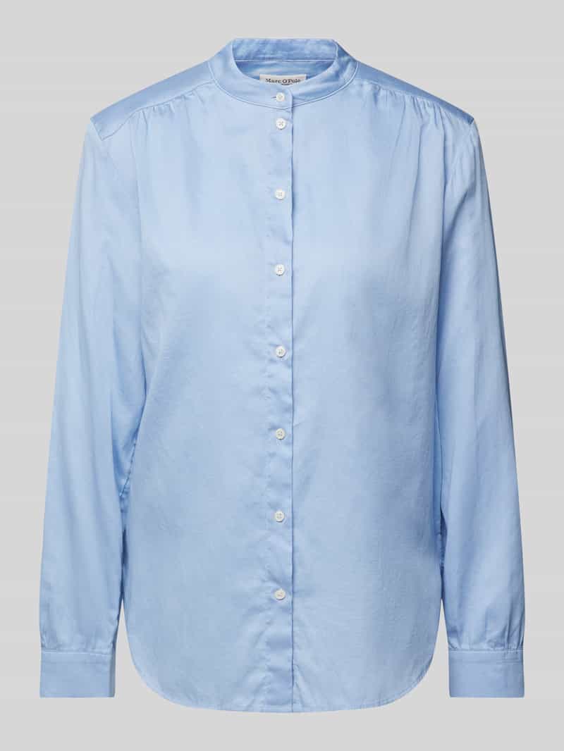 Marc O'Polo Relaxed fit blouse met opstaande kraag van zacht katoen-satijn