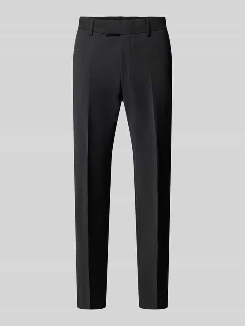 Regular waist zakelijke broek van wol met vouwplooi