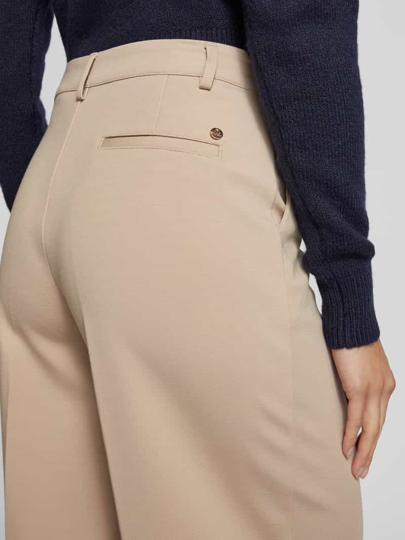 MOS MOSH Flared stoffen broek met persplooien model 'Bea Vienna'