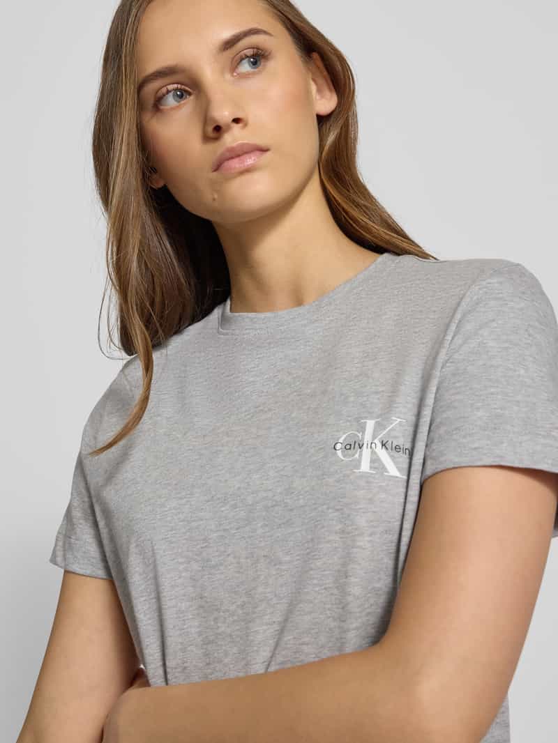 Calvin Klein Jeans T-shirt met labelprint in een set van 2 stuks
