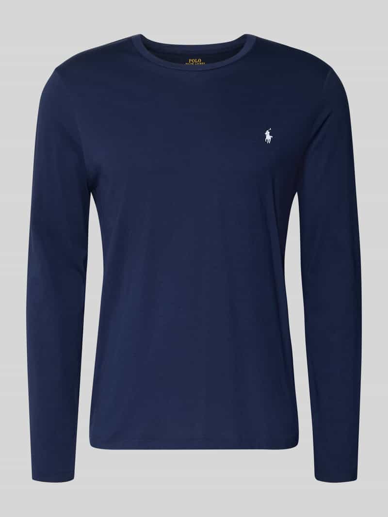Katoenen shirt met lange mouwen en labelstitching