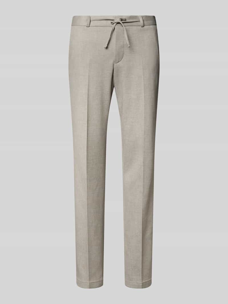 straight fit stoffen broek met bandplooien model 'Sparta'