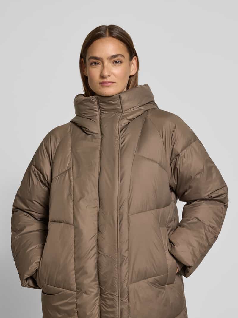 FREE QUENT Gewatteerde lange jas met capuchon model 'TIANA'