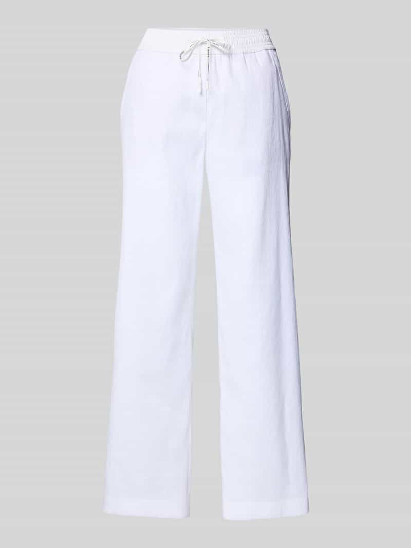 Marc Cain Straight leg linnen broek met tunnelkoord