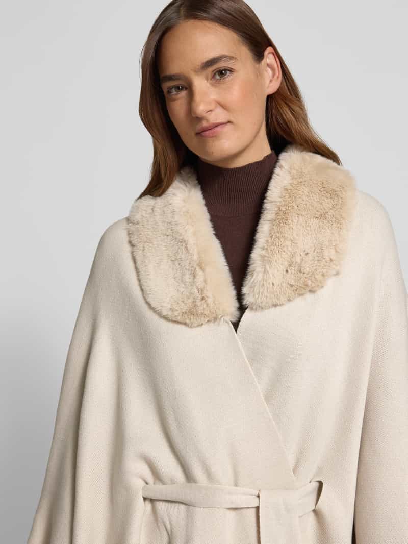 Apricot Relaxed fit poncho in wikkellook met strikceintuur