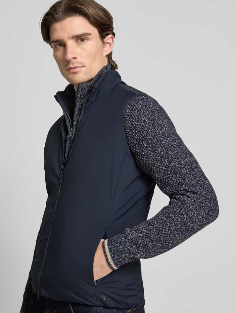 SCANDINAVIAN EDITION Regular fit gilet met opstaande kraag model 'Map'