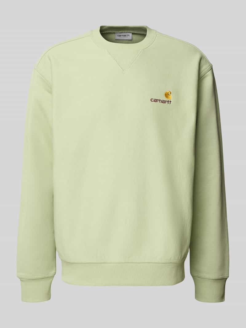 Carhartt Work In Progress Sweatshirt met ronde hals en labelstitching