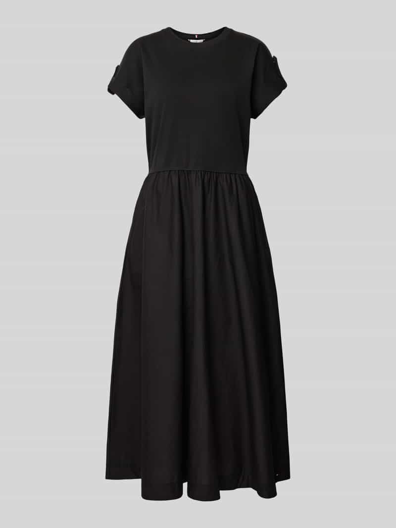 Tommy Hilfiger Fit-and-flare midi jurk met goudkleurige knopen