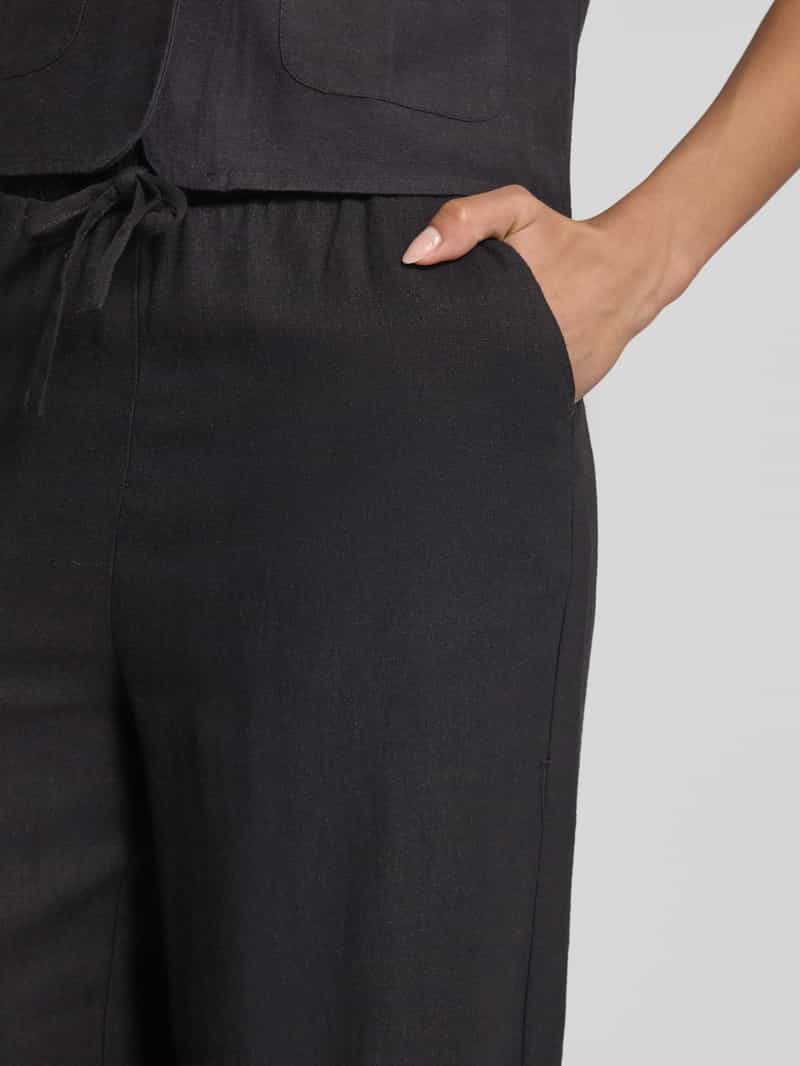 Ichi Stoffen broek van een mix van linnen en viscose model 'LINNO'
