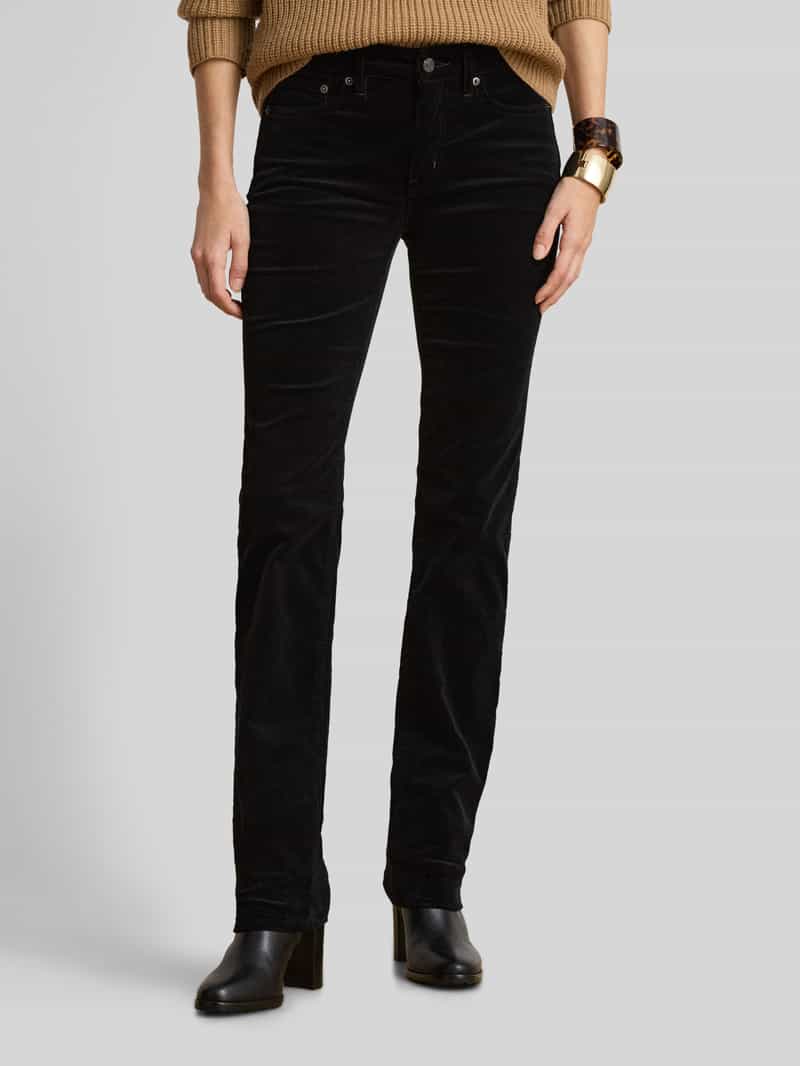 Lauren Ralph Lauren Mid waist broek met corduroy structuur