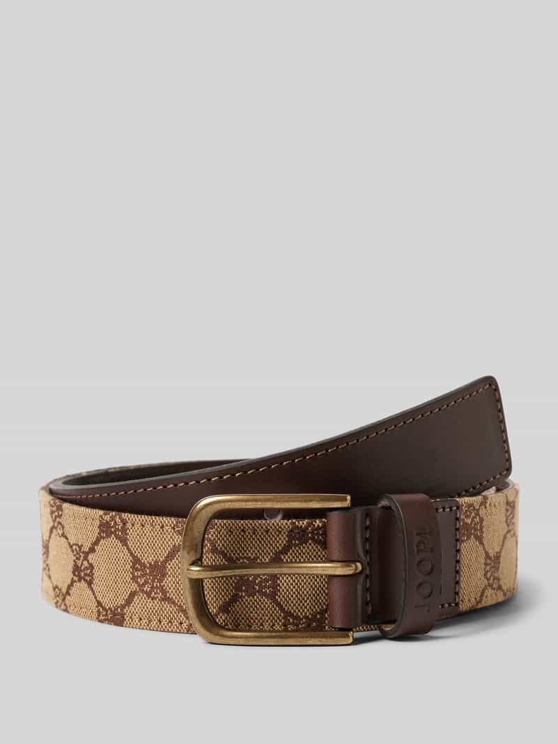 JOOP! Collection Leren riem met reliëflogo