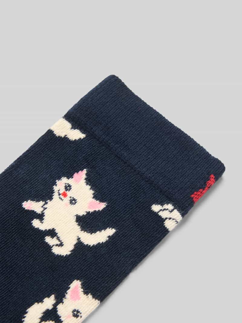 Happy Socks Sokken met motiefstitching model 'Kitten'