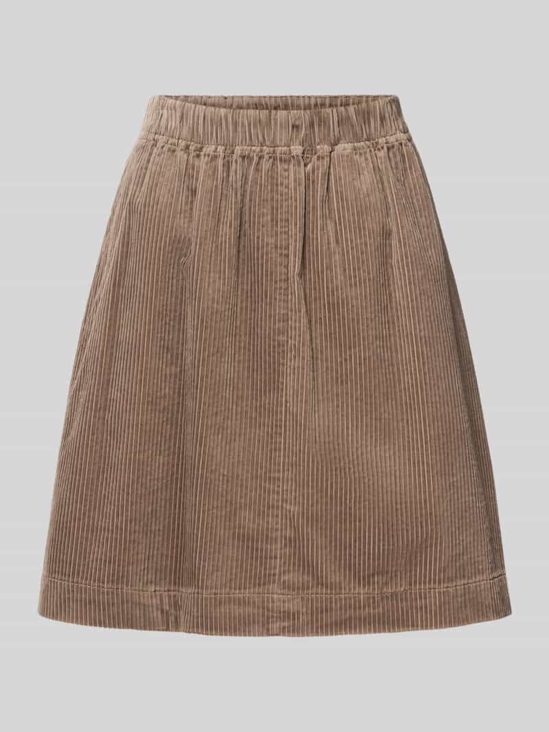 Marc O'Polo Ausgestellter Midi-Rock aus reiner Baumwolle in Taupe, Größe 36 209997436