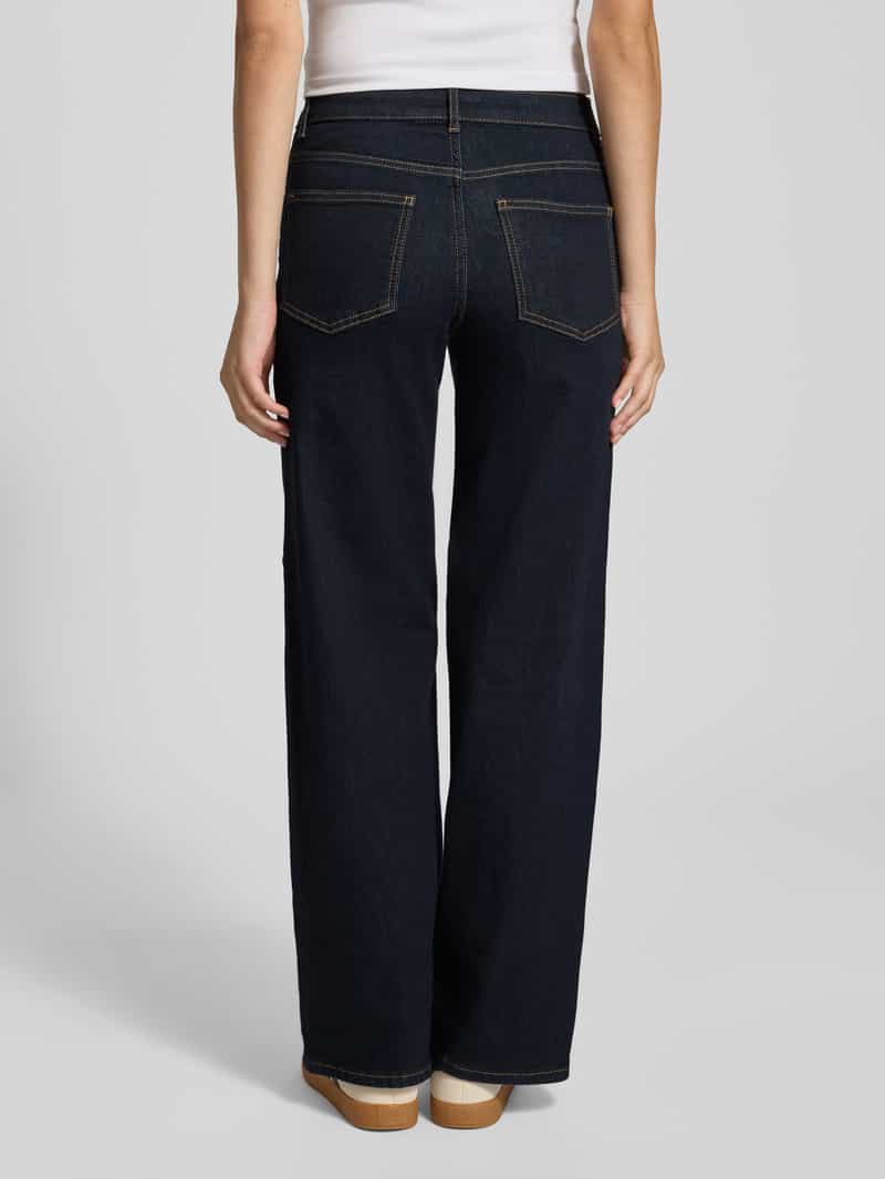 Only Wide leg jeans van katoenmix, model 'MADISON' donkerblauw, foto 2