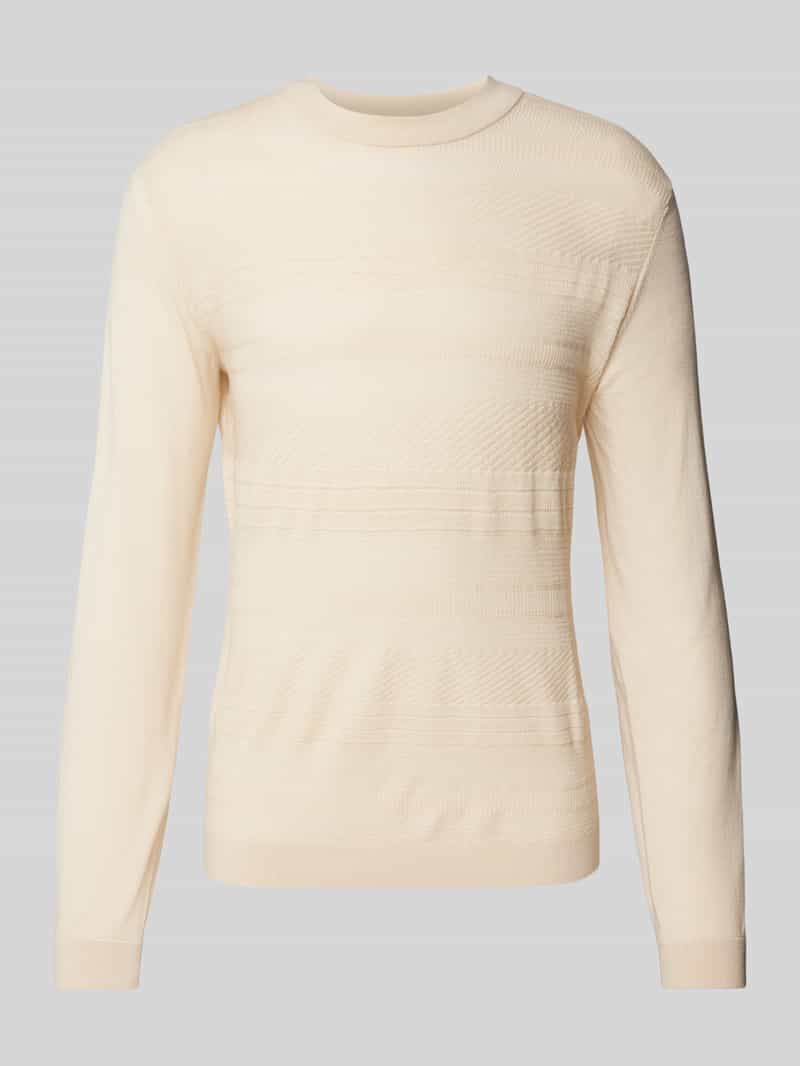 Wollen pullover met structuurmotief, model 'TRAY'