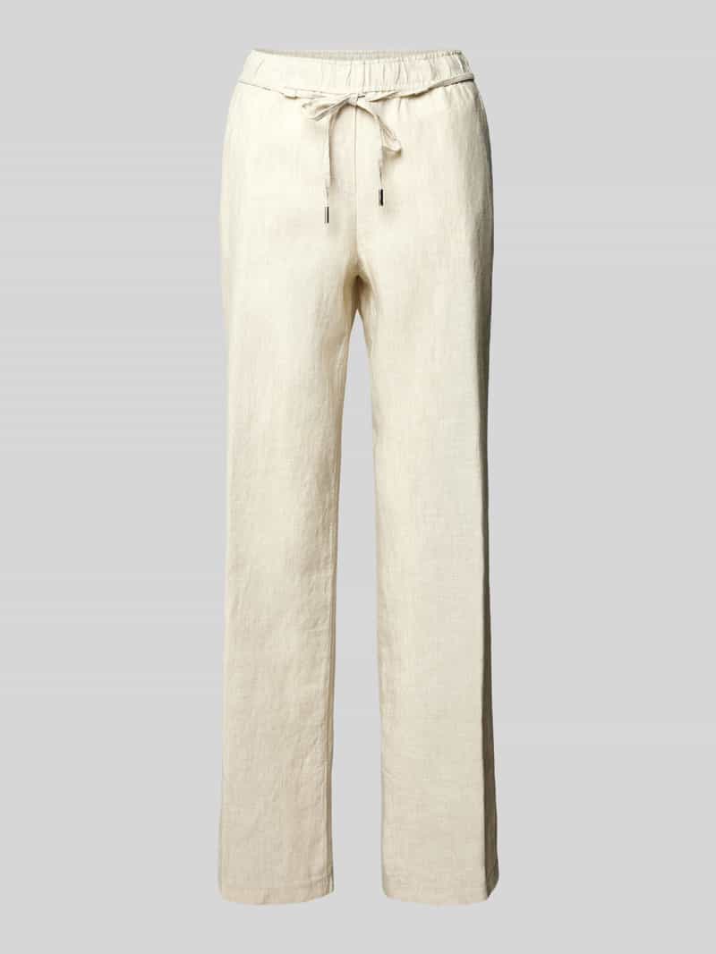 BRAX Straight leg linnen broek met strikceintuur model 'STYLE.FARINA'