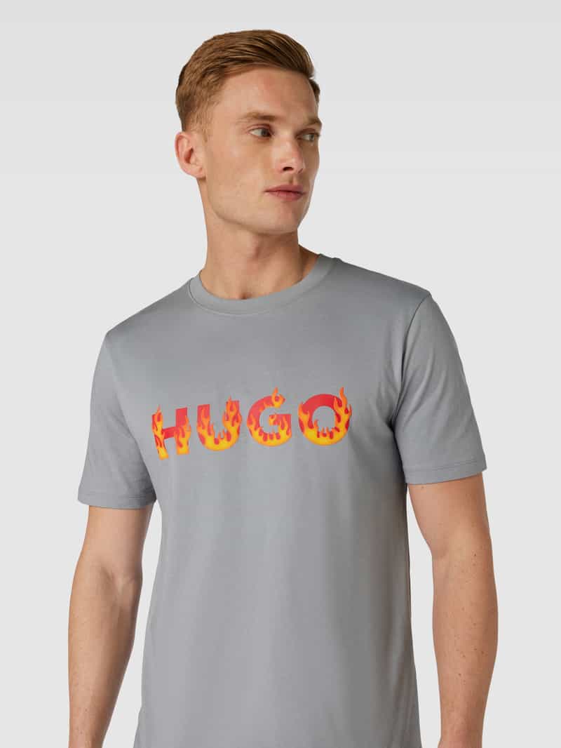 HUGO T-shirt met labelprint model 'Danda'