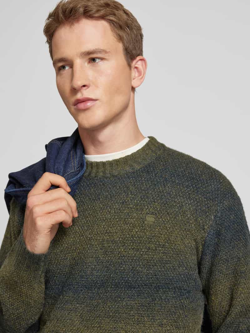 G-Star Raw Gebreide pullover van viscose met labelstitching model 'Gradient'