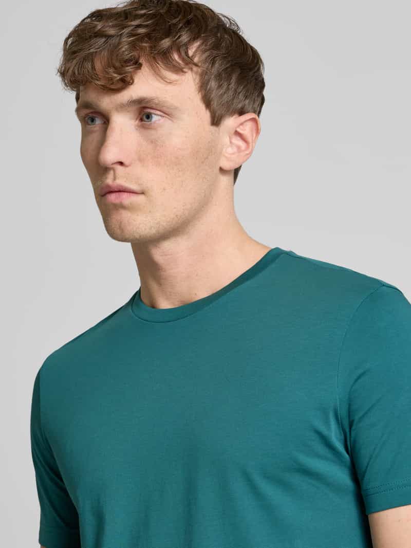 Christian Berg Men T-shirt met geribde ronde hals