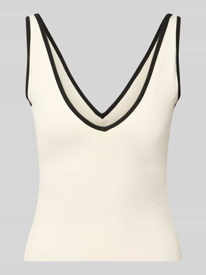 Slim Fit top met v-hals