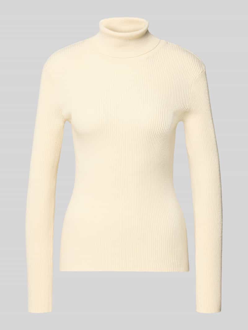 Pieces Slim fit coltrui van geribde viscosemix model 'MIRA'