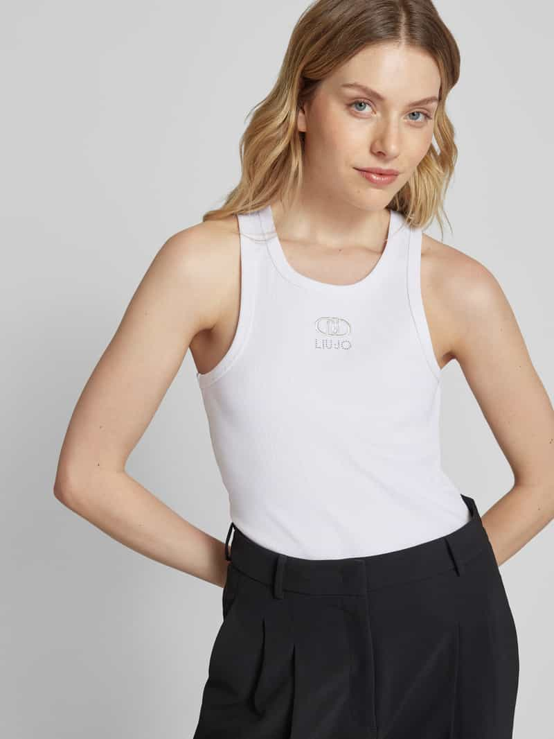 Liu Jo White Tanktop met labelstitching