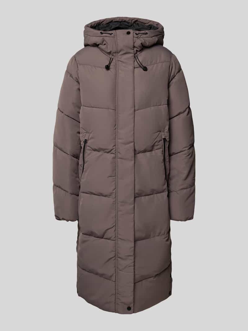 Only Relaxed fit gewatteerde lange jas met capuchon model 'MAGGI LIFE'