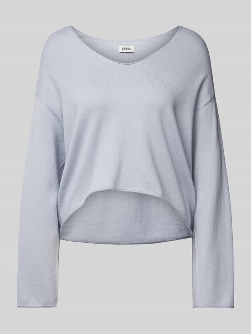 drykorn Korte gebreide pullover met boothals