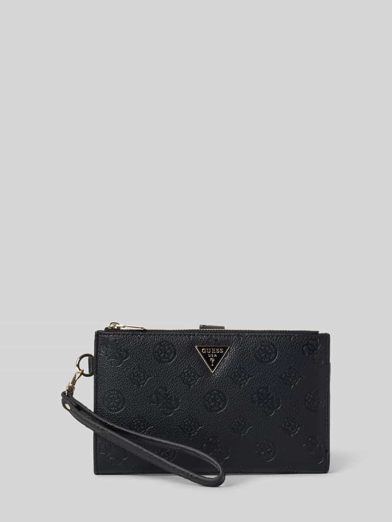 GUESS portemonnee Blake SLG Double Zip Organizer Black Logo zwart